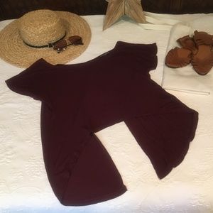 Maroon, Open-Back Blouse- Brandy Melville